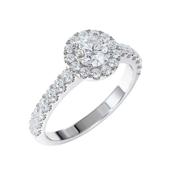Diamantring med 0,79 ct  i hvitt gull (0,42 ct E-Si2 + 0,37 ct TW-Si) - rubin042037